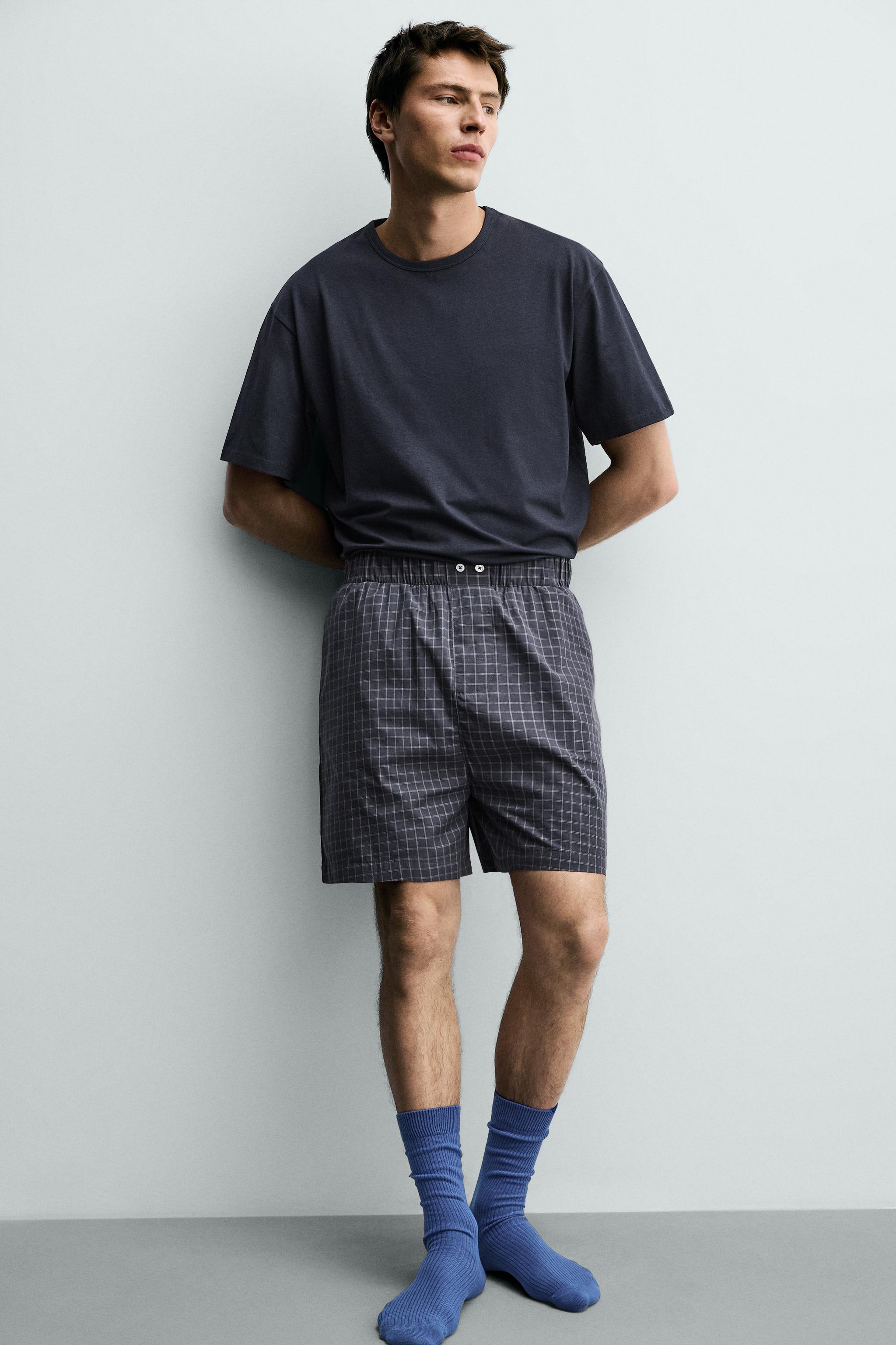 ENSEMBLE PYJAMA BERMUDA À CARREAUX